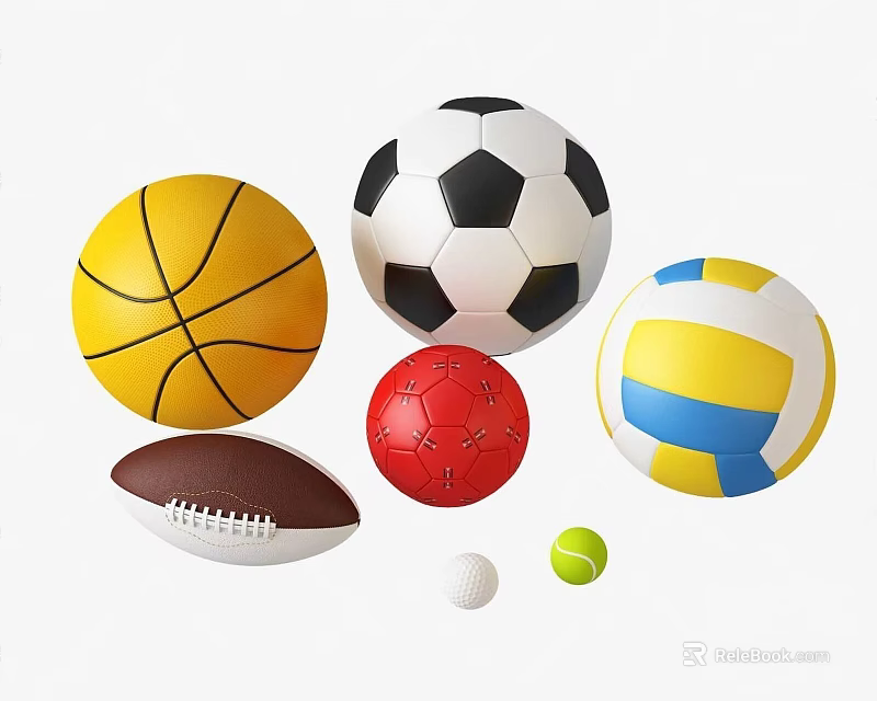 Electric Toys Featuring Colorful Balls Including Basketball Soccer Volleyball And Football For Kids Play 3d model